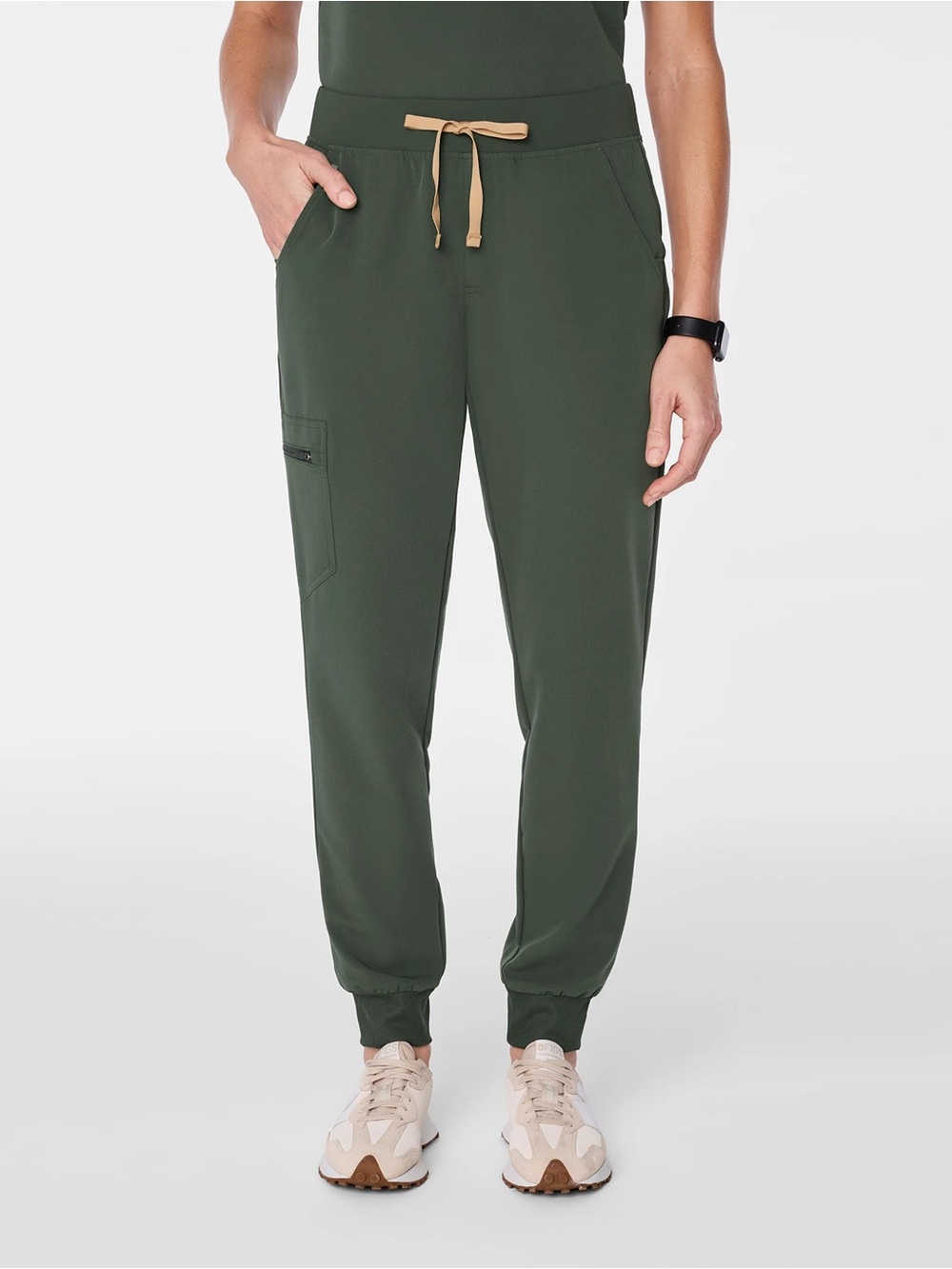 Women’s wear figs moss Olive Green Drawstring Jogger scrub Pants medium petite